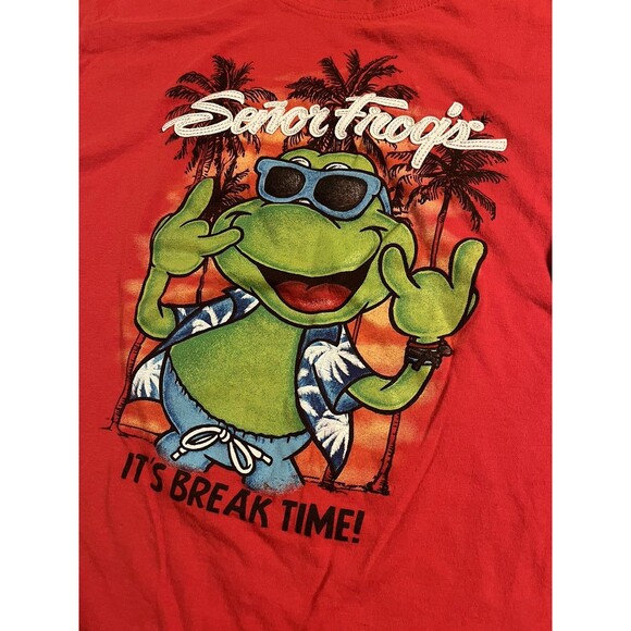 Senor Frogs Mazatlan Mexico Break Time Sewn Embroidered Stitch T-Shirt 2XL Bar - Picture 1 of 7